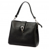 Dámska kožená kabelka cez rameno Luka 24-069 čierna 27 x 21,5 x 13 cm