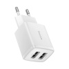 Nabíjačka Baseus Compact 2× USB-A 10,5 W – biela CCXJ010202