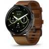 Garmin Venu 4 45mm Slate/Leather Band 010-03014-03