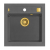 Alveus FORMIC 20 kuchynský granitový drez so sifónom 52x51 spodná montáž,steel+prepad gold 1103762ST+gold