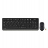 A4tech Set klávesnice+myš FG1012, Bezdrátový, US, černá (FG1012-BK)