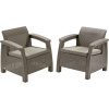 ALLIBERT CORFU DUO SET cappuccino/svetlo béžová (258977) - kreslá k záhradného nábytku