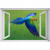 Self -adhézne 3D okno Ara Bird 90x60 (Self -adhézne 3D okno Ara Bird 90x60)