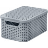 Curver Košík s vekom Curver® STYLE S, sivý, s vekom, 19.8x29.1x14.2 cm