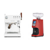 Ascaso Steel DUO PID PLUS, White&Wood + Eureka Atom 60, ferrari red