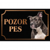 Americký bulteriér - Kovová tabuľka POZOR PES