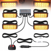 4x VÝSTRAŽNÉ SVIETIDLÁ STROBOSKOP POMOC ODŤAHOVKA 12 LED 12V 24V IP67