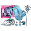 LEAN TOYS Sada doplnkov pre malú princeznú - Modré papučky s korunkou