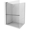 Mexen Kioto+ L, sprchová zástena Walk-In s poličkou a vešiakom 120 x 200 cm, 8mm číre sklo, čierny profil, 800-120-123-70-00