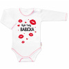 Body dlhý rukáv s vtipným textom Baby Nellys, Byla tady babička, veľ. 62 86 (12-18m)
