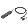 Digitus DA-70236 4 porty USB 3.0-hub s konektorom USB C čierna; DA-70236