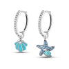 GRACE Silver Jewellery Stříbrné náušnice Mořská Hvězdice a Mušle - luminiscenční, stříbro 925/1000 E-PAE067/233 Stříbrná