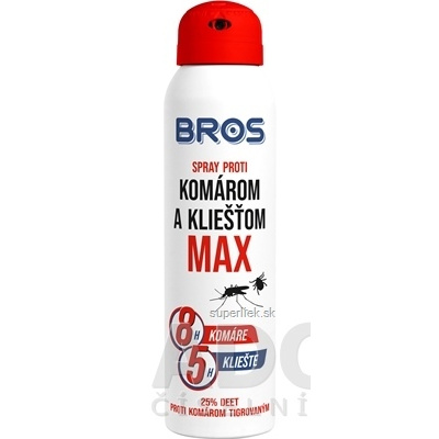 BROS spray proti komárom a kliešťom MAX 1x90 ml, 5904517324503