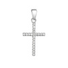 Strieborný prívesok krížik so zirkónmi biely 14023.1