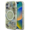 Zadný kryt Guess IML Glitter Magnolia and Triangle Logo MagSafe pre iPhone 16 Green