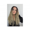 Blond paruka Blond kučeravá parochňa Carmen s tmavými korienkami a so sieťkou (Lace Front)