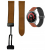 HNEDÝ HYBRIDNÝ MAGNETICKÝ REMIENOK 22 MM SILIKÓN + KOŽA NA HODINKY