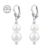 Stříbrné náušnice SILVEGO s bílou Swarovski® Perlou