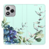 Flip pouzdro iSaprio na mobil Honor 400 Lite - Blue Flowers s kapsičkami na karty (Knížkové flipové pouzdro iSaprio pro mobil Honor 400 Lite - Blue Flowers - elegantní obal s kapsami, stojánkem a magn