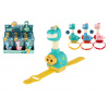 Teddies Projektor dinosaurus na ruku plast 11cm na batérie 3 farby na karte 12 ks v boxe