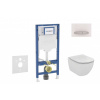 GEBERIT - Duofix Set předstěnové instalace, klozetu Tesi a sedátka, tlačítko Sigma50, alpská bílá SANI11CD3123