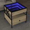 VidaXL Kávový stolík s LED Infinity, dub sonoma, 50x50x51 cm