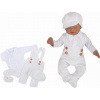 Z&Z 5-dielna pletená sada Boy, body, nohavice, čiapočka motýlik, topánočky, biela, veľ. 62 68 (3-6m)