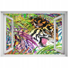 Self -adhézne 3D okno Tiger Vintage 90x60 (Self -adhézne 3D okno Tiger Vintage 90x60)