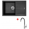 Granitový drez Sinks AMANDA 780 Metalblack + drezová batéria FLEXIA