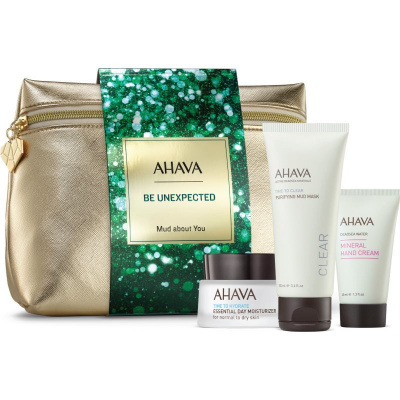 Ahava Be Unexpected Time to Clear čistiaca bahenná maska 100 ml + Time to Hydrate denný hydratačný krém 50 ml + Deadsea Water minerálny krém na ruky 40 ml