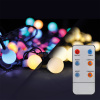 Solight LED 2v1 vonkajšia vianočná reťaz, gule, diaľkový ovládač, 100LED, RGB + biela, 10m+ 5m, 8 funkcií, IP44 1V08-RGB