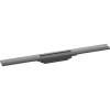 HANSGROHE RainDrain Flex vrchná sada sprchového žľabu 70 cm, skracovateľná, pre inštaláciu voľne na plochu, kartáčovaný čierny chróm, 56043340