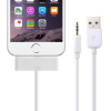 AppleMix Synchronizačný, nabíjací a 3,5 mm audio kábel AUX pre Apple iPhone 6 Plus / 6S Plus - biely - 1 m