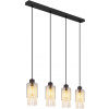 Globo Lighting Backey závesné svietidlo 4x40 W čierna-dymová 15799-4H