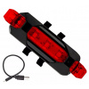 Zadné svetlo na bicykel 5LED USB