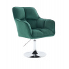 LuxuryForm DESIGN Kozmetické kreslo AMALFI VELUR na striebornom tanieri - zelené