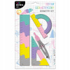 Geometrický set puzzle 4 prvky 20 cm KIDEA kružidlo trojuholník uhlomer