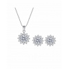 Naishide Jewelry Šperkový set s rozetovým dizajnom a trblietavými zirkónmi - Striebro 925