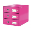 Leitz Zásuvkový box Click & Store 3 zásuvky metalická ružová