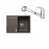SET317 - Gránitový drez Blanco Zia 45 S Compact káva + Kuchynská batéria Rosan King J385001 chróm