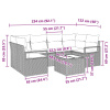 vidaXL 7-dielna záhradná súprava gaučov s vankúšmi Svetlosivá Poly Ratan, vidaXL 2-miestny záhradný gauč so skladom a vankúšmi Šedý Poly Ratan - Svetlosivá - 281422-298161