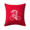 Cyklo kostra - Vankúš 50x50 - 50x50 - Vrátane výplne ( Červená )