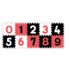 BabyOno Penové puzzle Pastelové Čísla 10 ks Black Red White