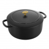 Litinový hrnec s poklicí BELLAMONTE 28 cm, 7,0 l, černá - BALLARINI (Kulatý hrnec 28 cm, 7,0 l BELLAMONTE černý - BALLARINI)
