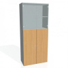 Policová skriňa Drive, 80x185x42 cm, buk/sivá