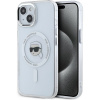 Karl Lagerfeld IML Karl Head Metal Frame MagSafe Zadní Kryt pro iPhone 15 Transparent KLHMP15SHLSKIH