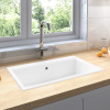 vidaXL Kuchynský drez Biela 790x500x193 mm Granit 147056