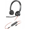 HP Poly Poly Blackwire 3325 Stereo USB-C Headset +3.5mm Plug +USB-C/A Adapter Slúchadlá s mikrofónom Kábel Pres hlavu Kancelária / call centrum USB Typ-C Čierna (8X221AA)