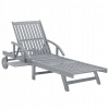 Záhradné lehátko - Vidaxl Garden Deckchair, šedá, pevná akácia drevo (Vidaxl Garden Deckchair, šedá, pevná akácia drevo)