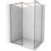 Mexen Kioto zástena do sprchy Walk-in 120 x 120 cm, čierny vzor, ružové zlato - 800-120-202-60-70-120